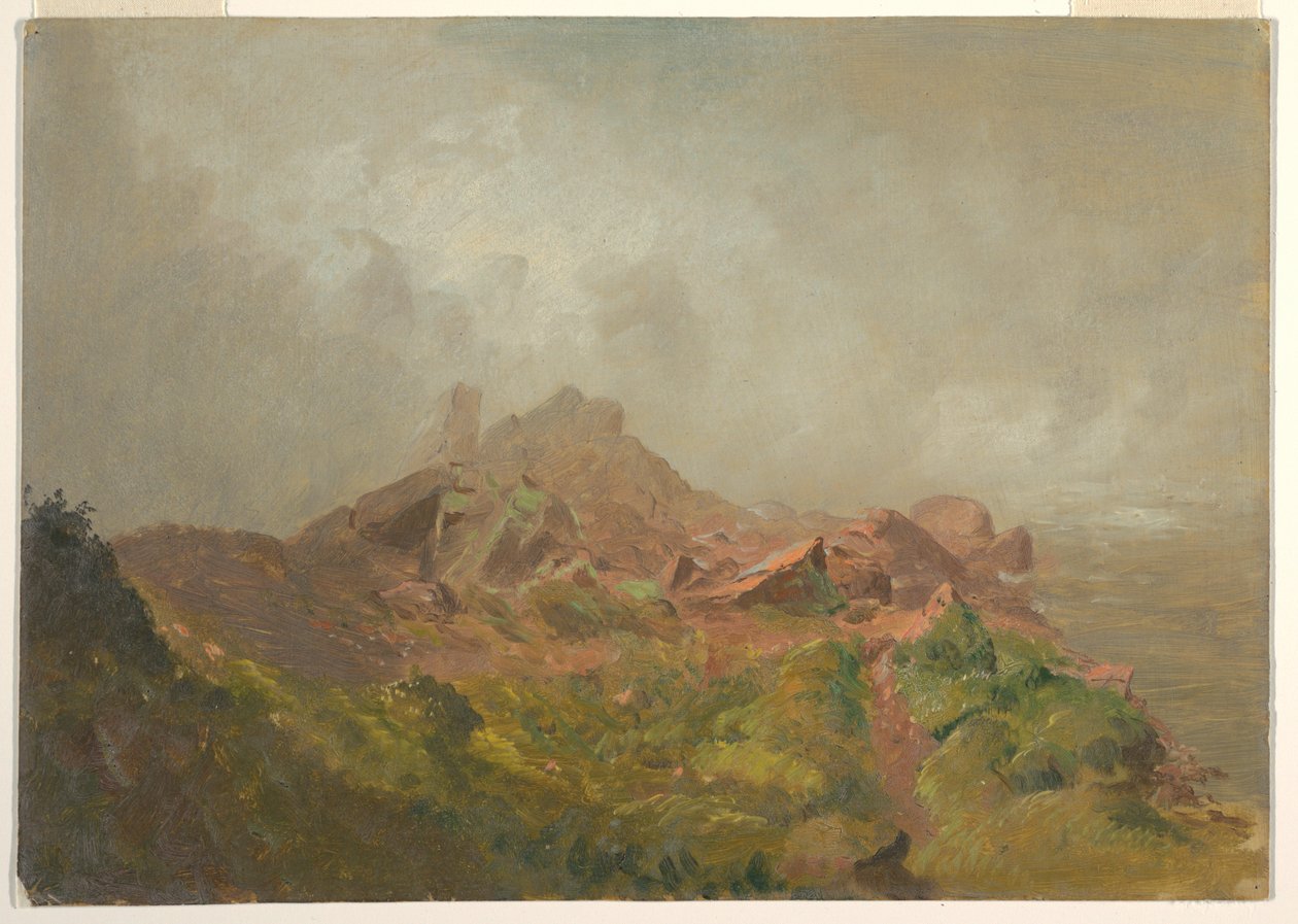 Ritning, Basen till det amerikanska fallet, Niagara, 1856-58 av Frederic Edwin Church