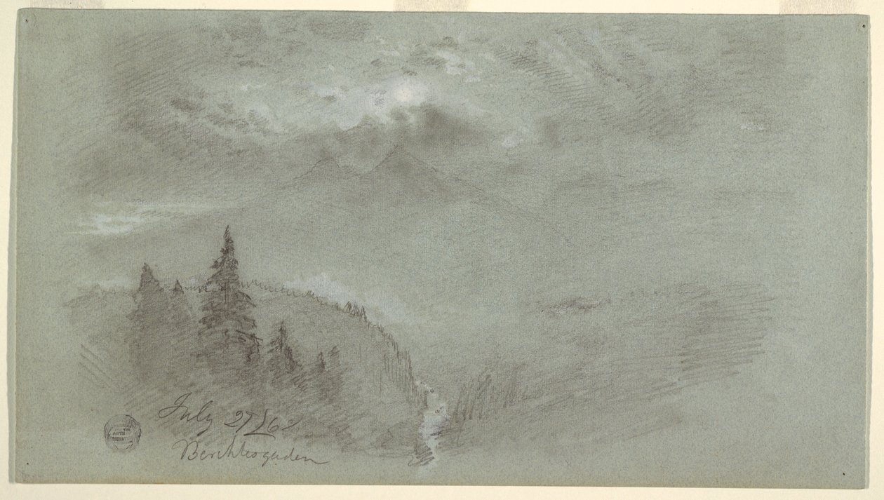 Teckning, Berchtesgaden, Bayern, 27 juli 1868 av Frederic Edwin Church