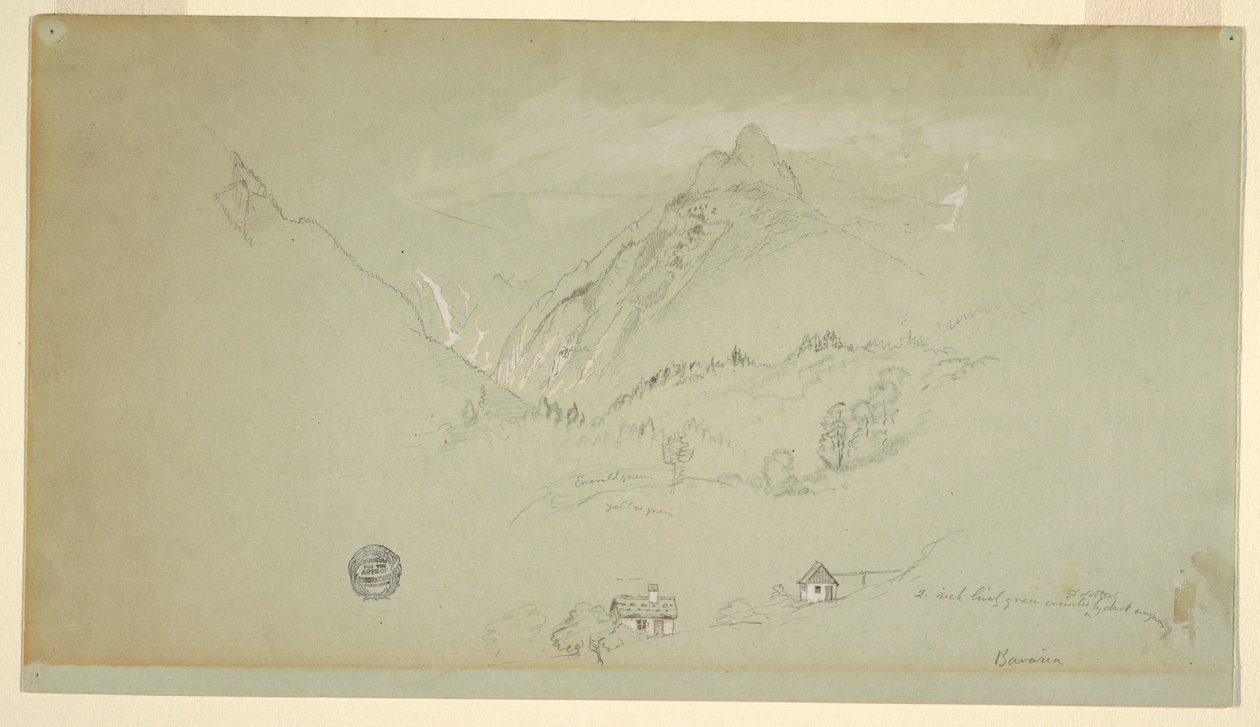 Teckning, Berchtesgaden, Bayern, juni-augusti 1868 av Frederic Edwin Church