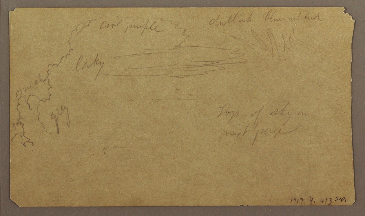 Teckning, Botaniska skisser; Averso: Moln, juli 1865 av Frederic Edwin Church