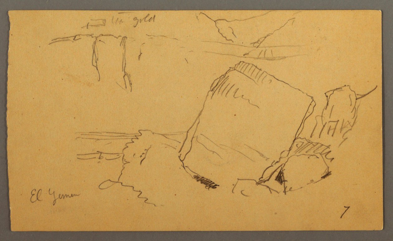 Teckning, Boulders, februari möjligen 1868 av Frederic Edwin Church