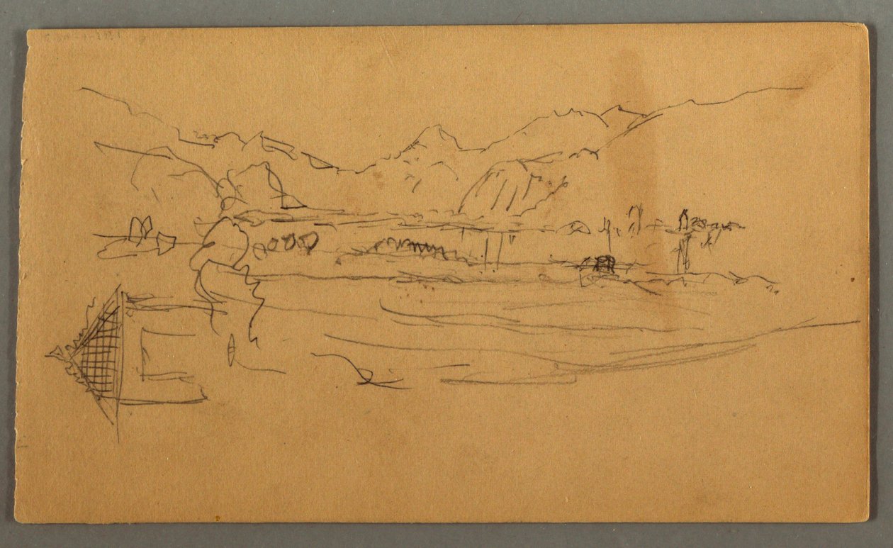 Ritning, Breddalen, skjul, St. Gilgen, Österrike, möjligen 1868 av Frederic Edwin Church