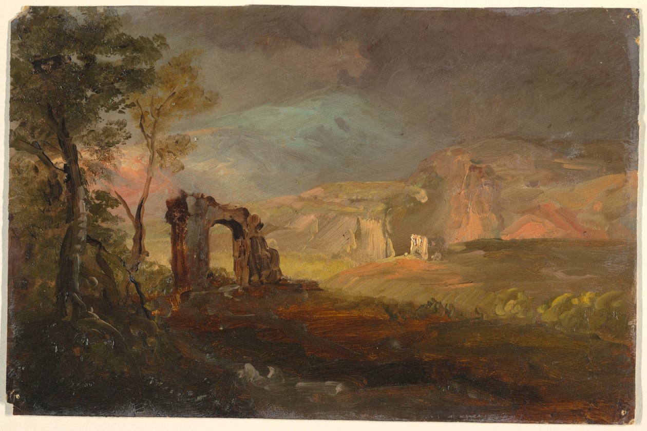 Teckning, Campagna Fantasy, troligen 1868-69 av Frederic Edwin Church