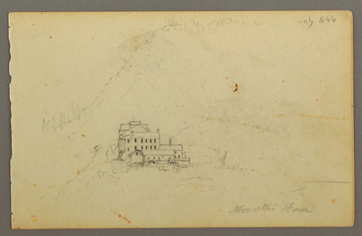 Ritning, Catskill Mountain House, 1844 av Frederic Edwin Church