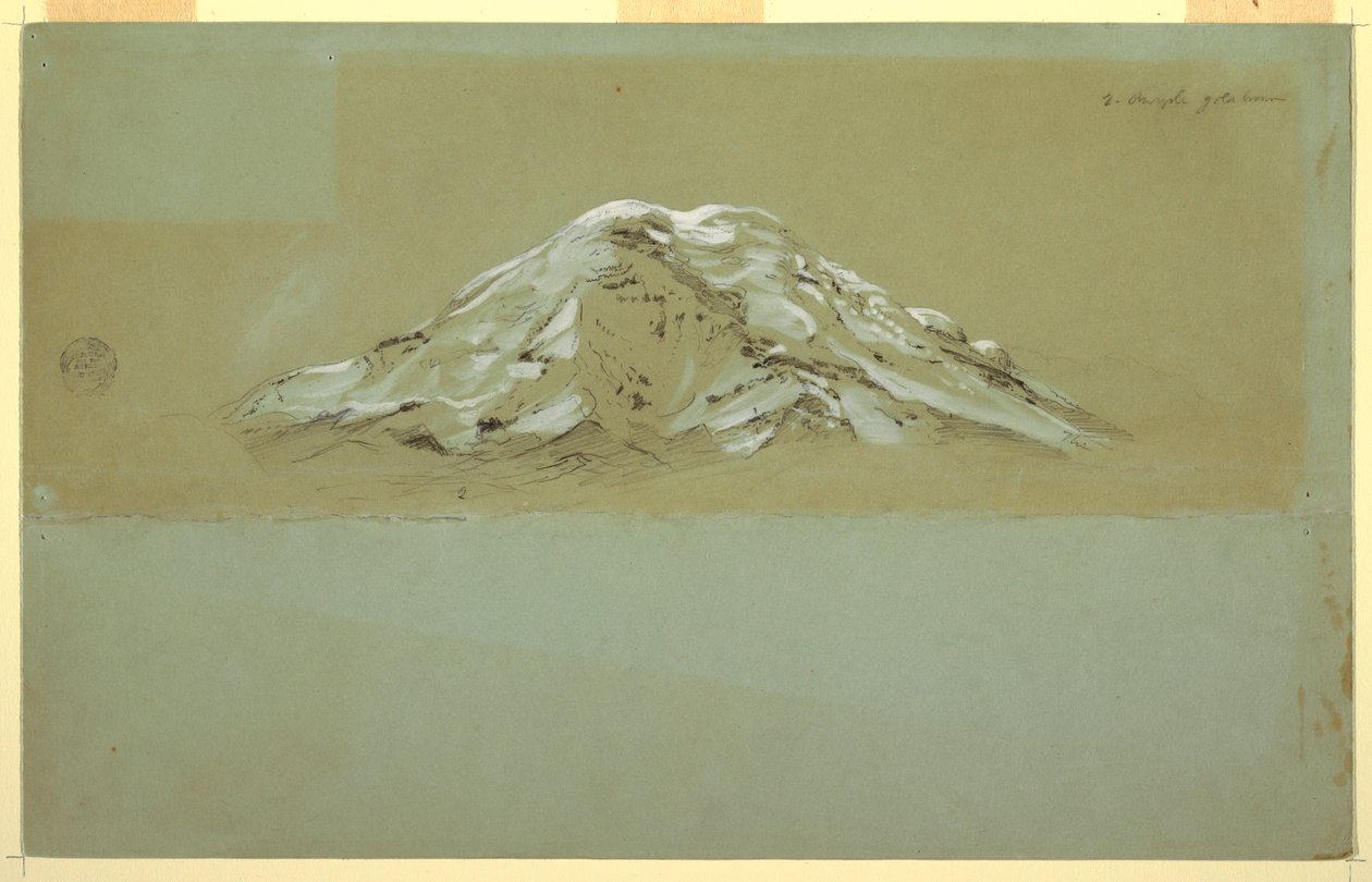Teckning, Chimborazo, ca 1857 av Frederic Edwin Church
