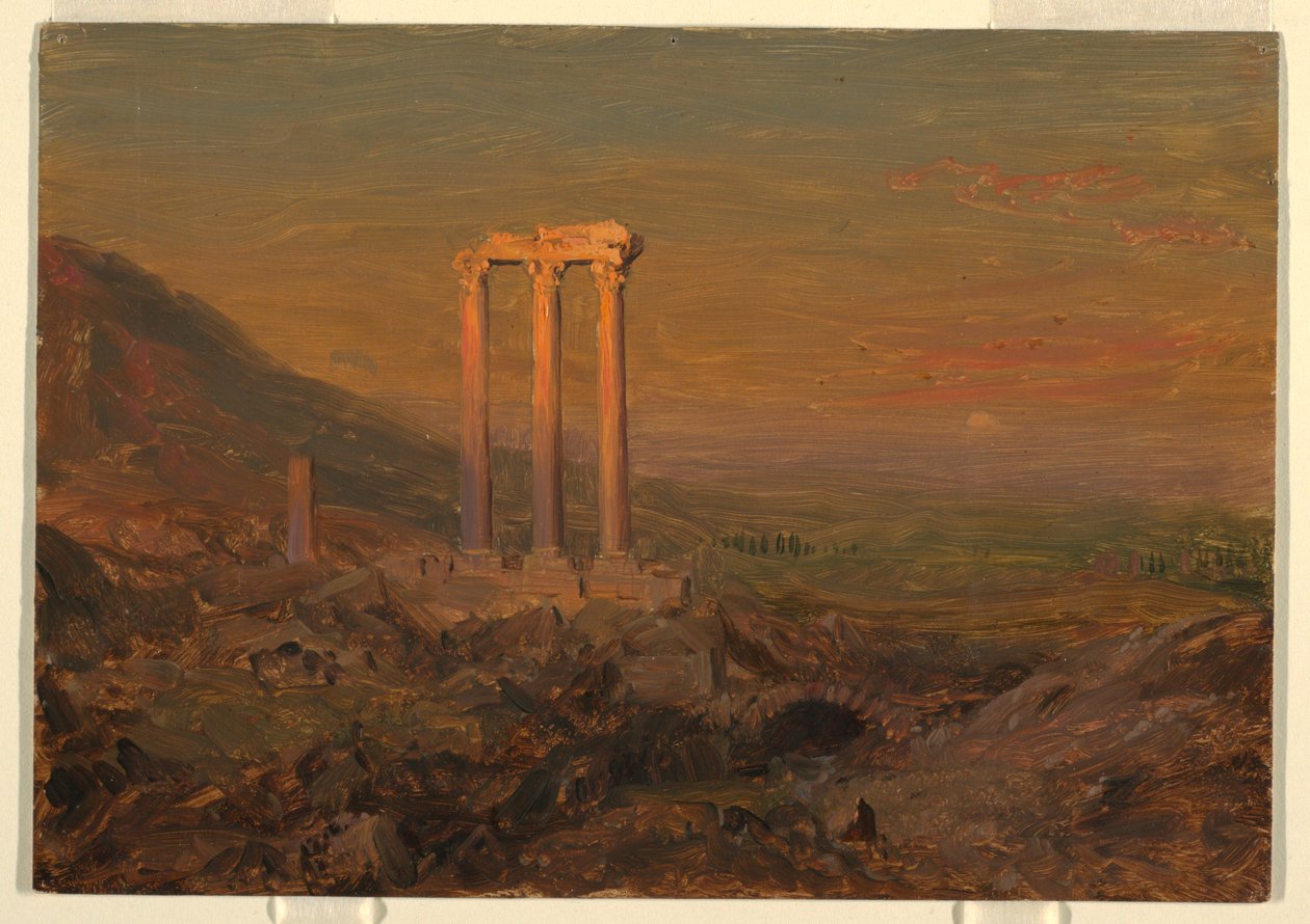 Teckning, Klassiska ruiner, Syrien, maj 1868 av Frederic Edwin Church