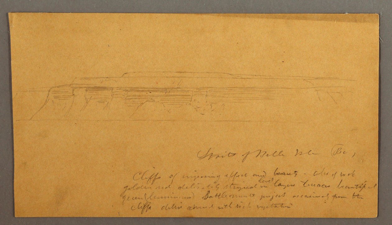 Teckning, Cliffs, möjligen 1859 av Frederic Edwin Church