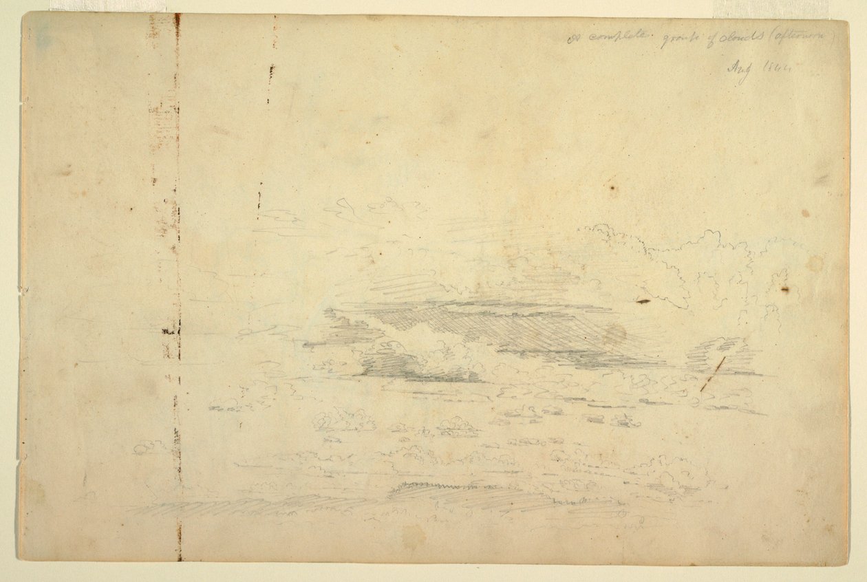 Teckning, Molnstudier, augusti 1844 av Frederic Edwin Church