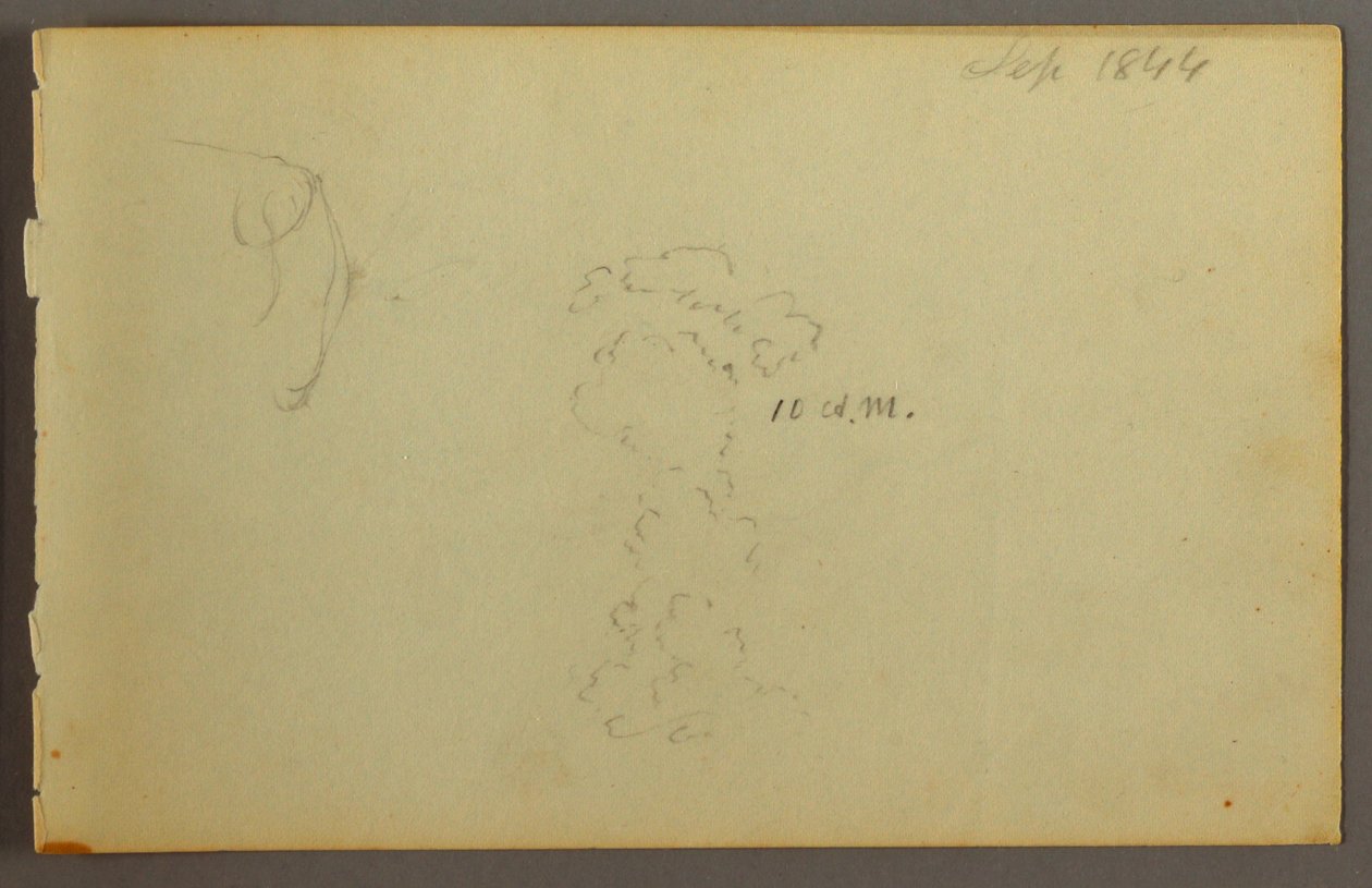 Teckning, Molnstudie, 1844 av Frederic Edwin Church