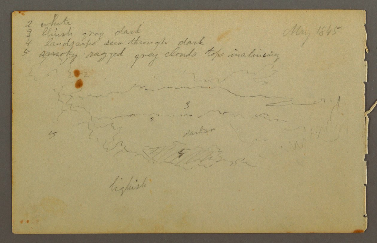 Teckning, Molnstudie, 1844 av Frederic Edwin Church