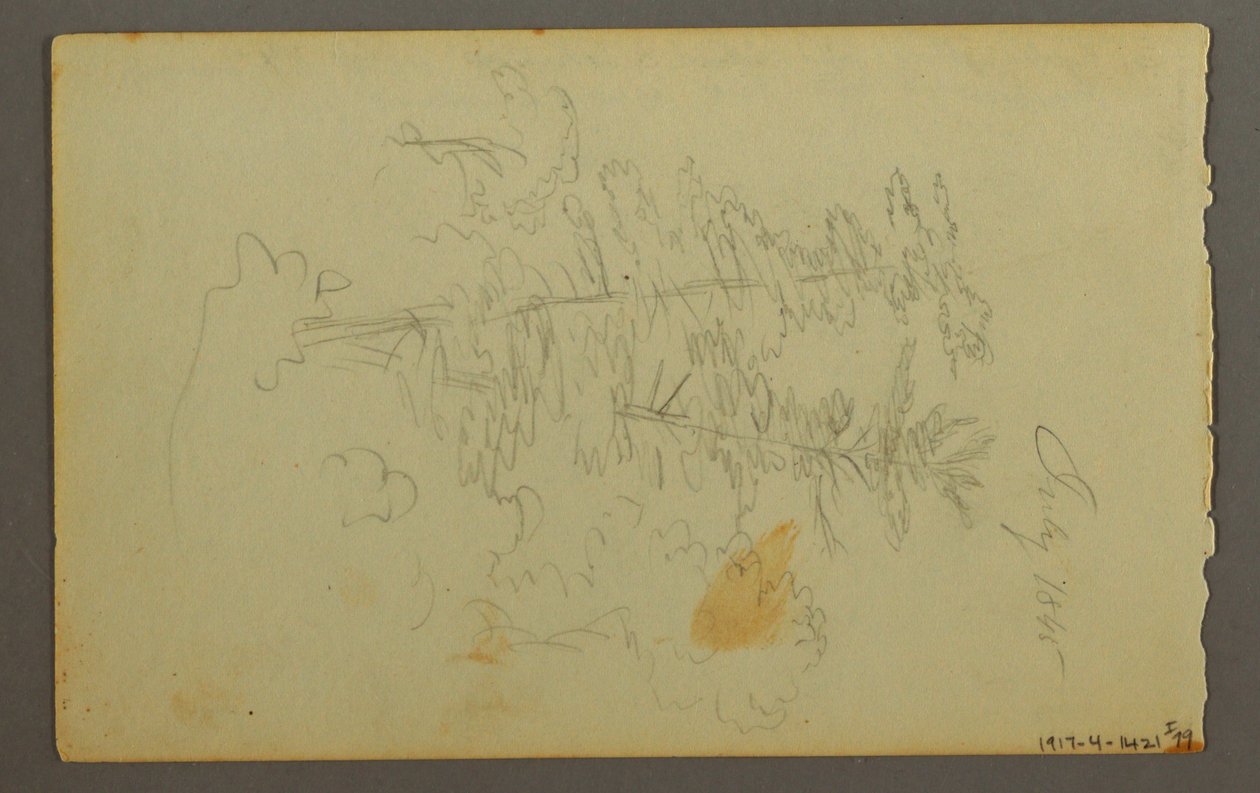 Teckning, Molnstudie, 1845 av Frederic Edwin Church