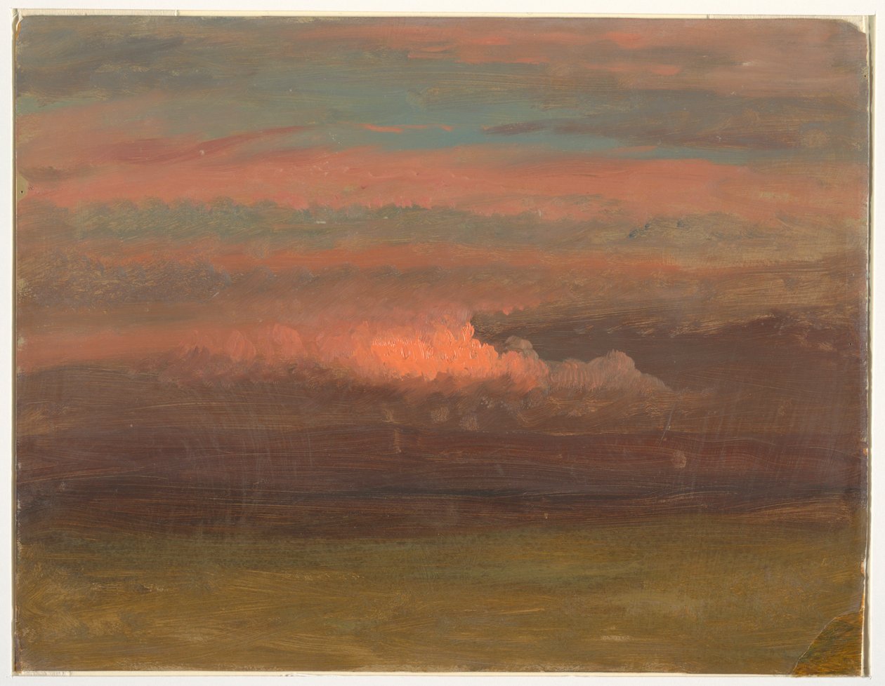 Teckning, Molnstudie vid solnedgång, 1860-70 av Frederic Edwin Church