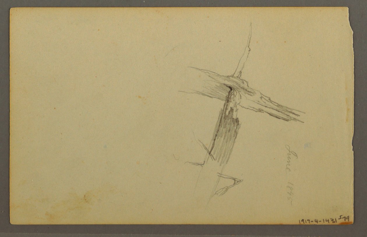 Teckning, Molnstudie, bergssluttning, 1844 av Frederic Edwin Church