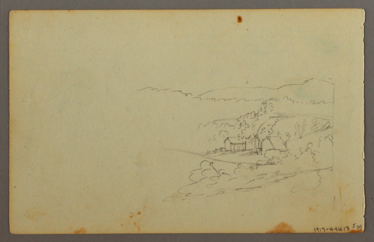Teckning, Molnstudie, möjligen 1844 av Frederic Edwin Church