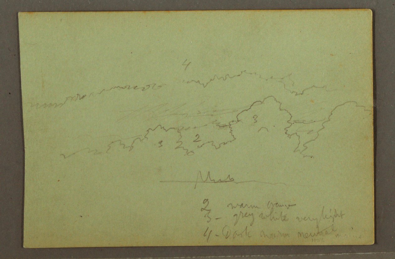 Teckning, Molnstudie, möjligen 1856 av Frederic Edwin Church