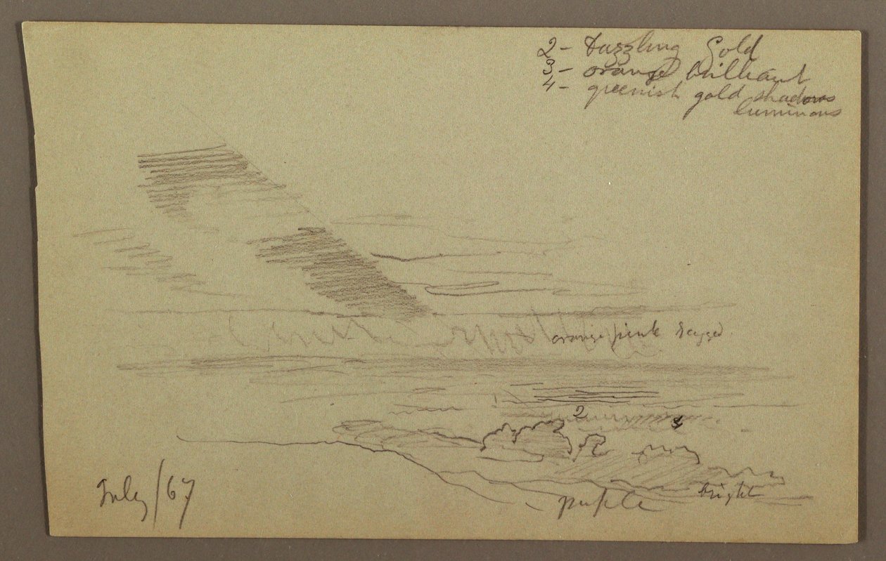 Teckning, Molnig himmel, 1867 av Frederic Edwin Church