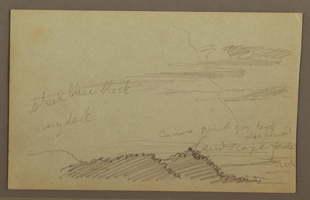 Teckning, Molnig himmel, möjligen 1860-tal av Frederic Edwin Church