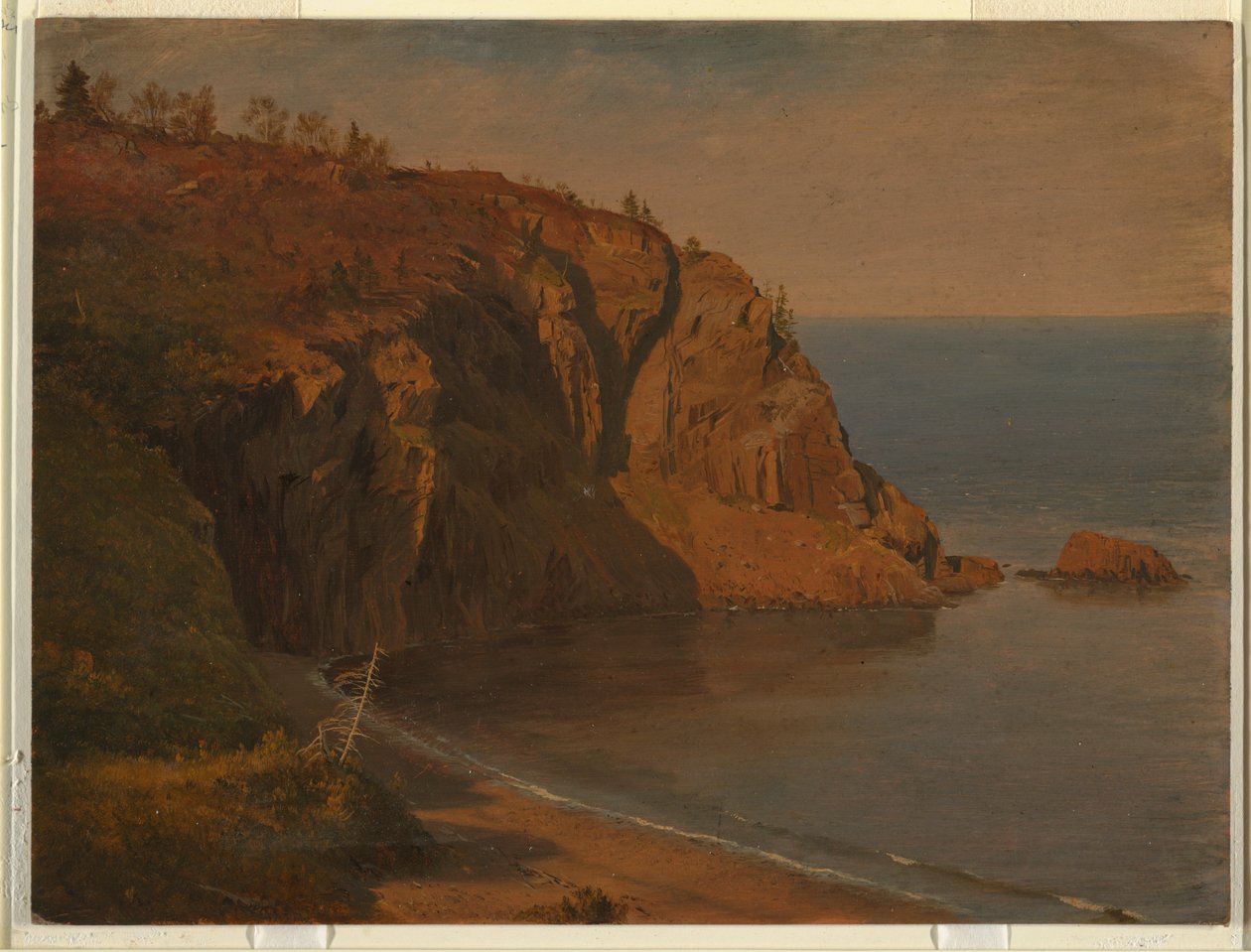 Teckning, kusten vid Grand Manan Island, Kanada, augusti eller september 1851 av Frederic Edwin Church