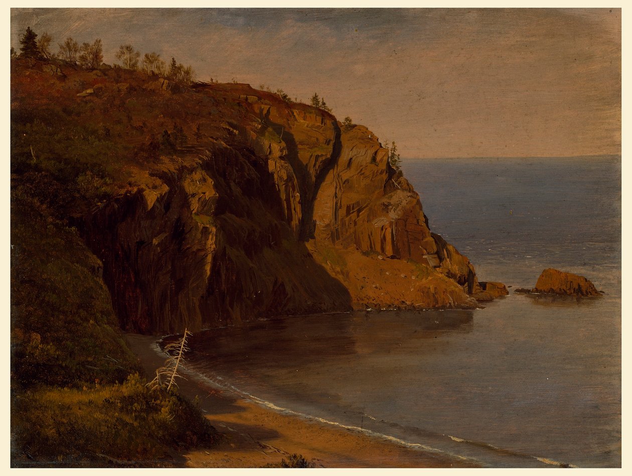 Teckning, kusten vid Grand Manan Island, Kanada, augusti eller september 1851 av Frederic Edwin Church