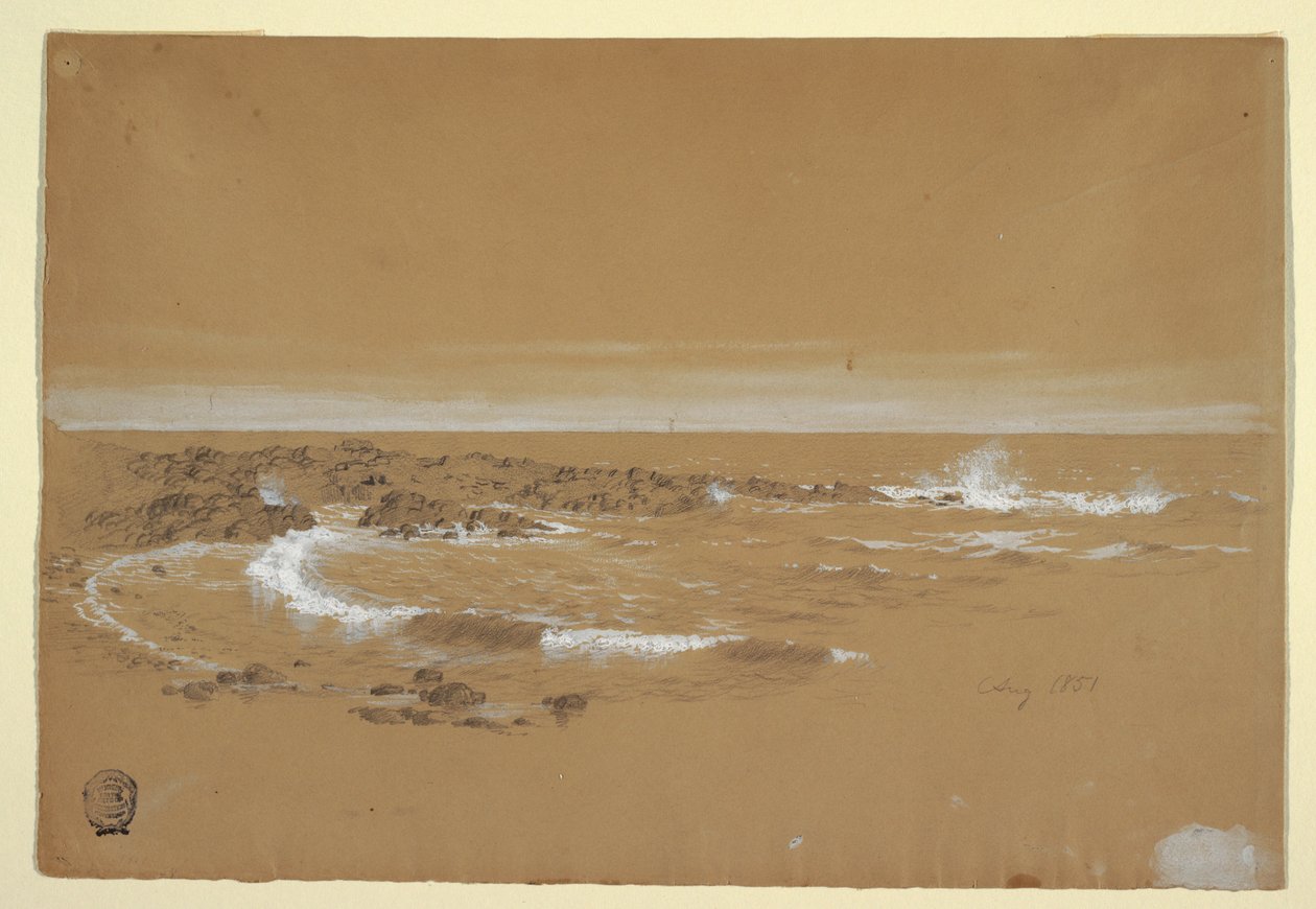 Teckning, Kustlinje, Grand Manan, Kanada, augusti 1851 av Frederic Edwin Church