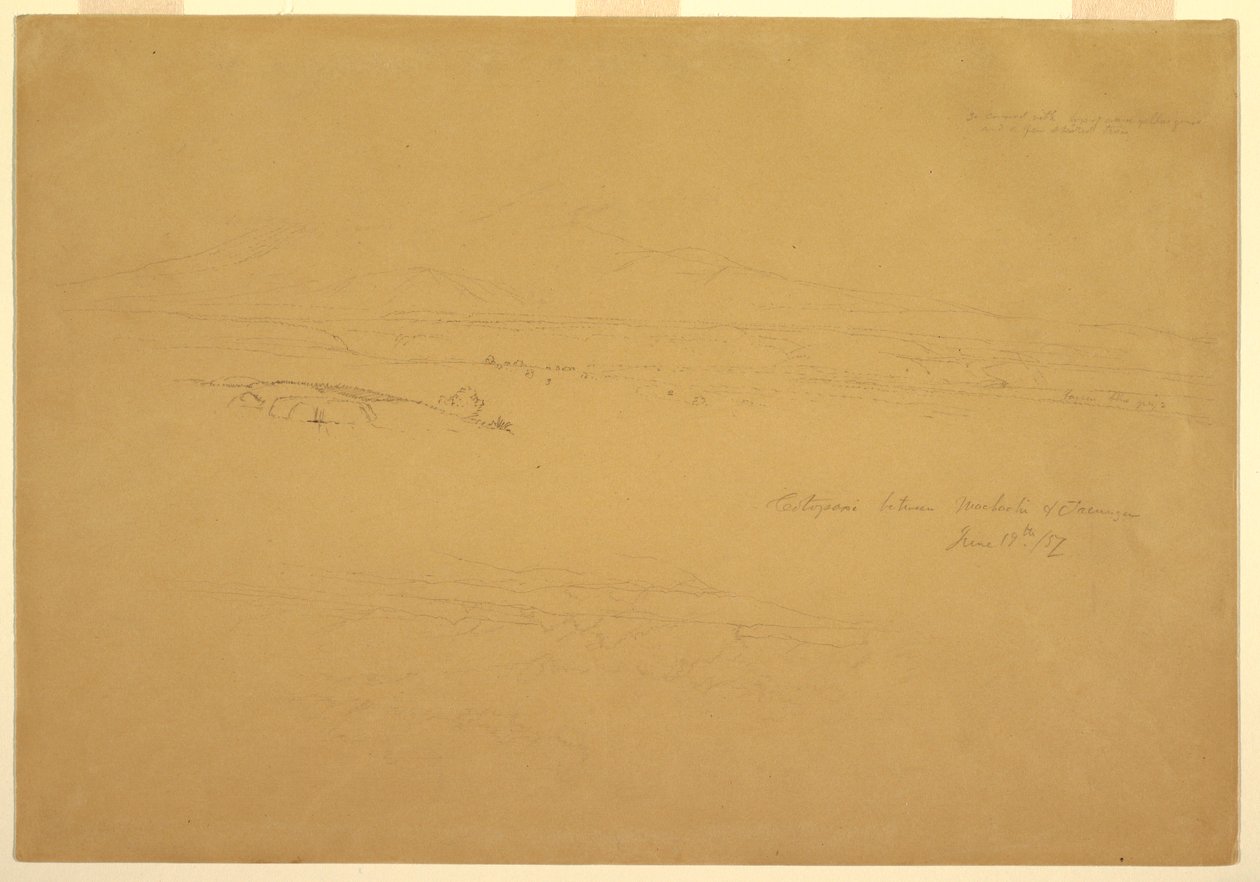 Ritning, Cotopaxi mellan Machachi och Talunga, 19 juni 1857 av Frederic Edwin Church