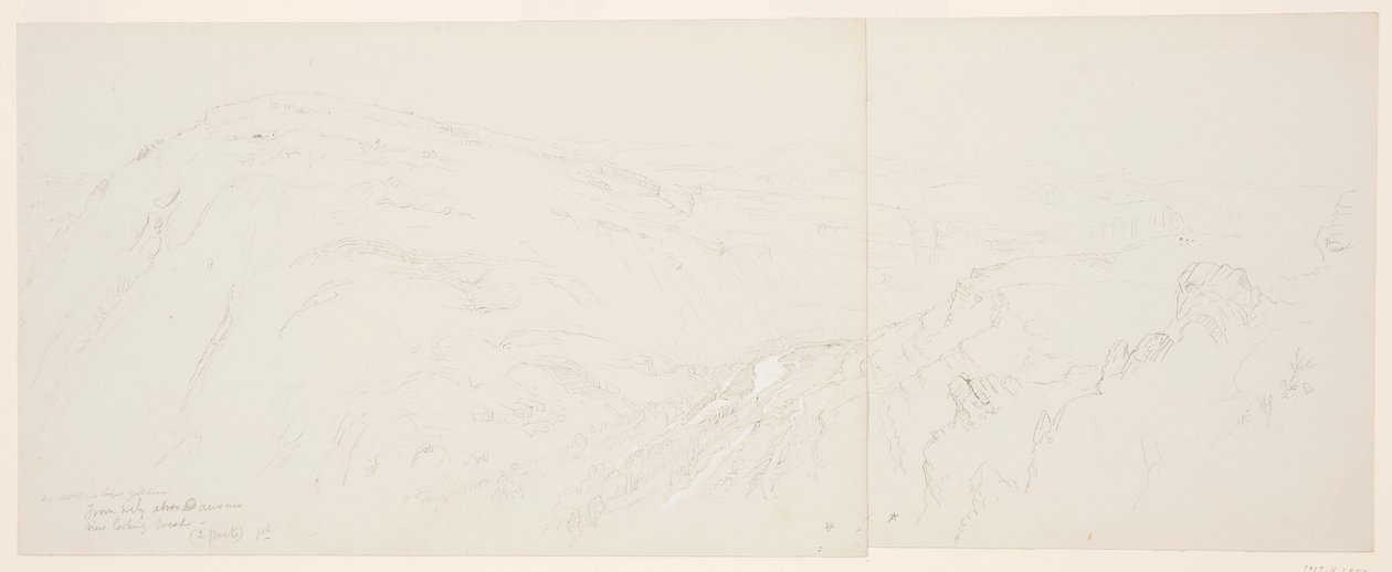 Teckning, Fjärran vy över Damaskus, Syrien, 7 maj 1868 av Frederic Edwin Church