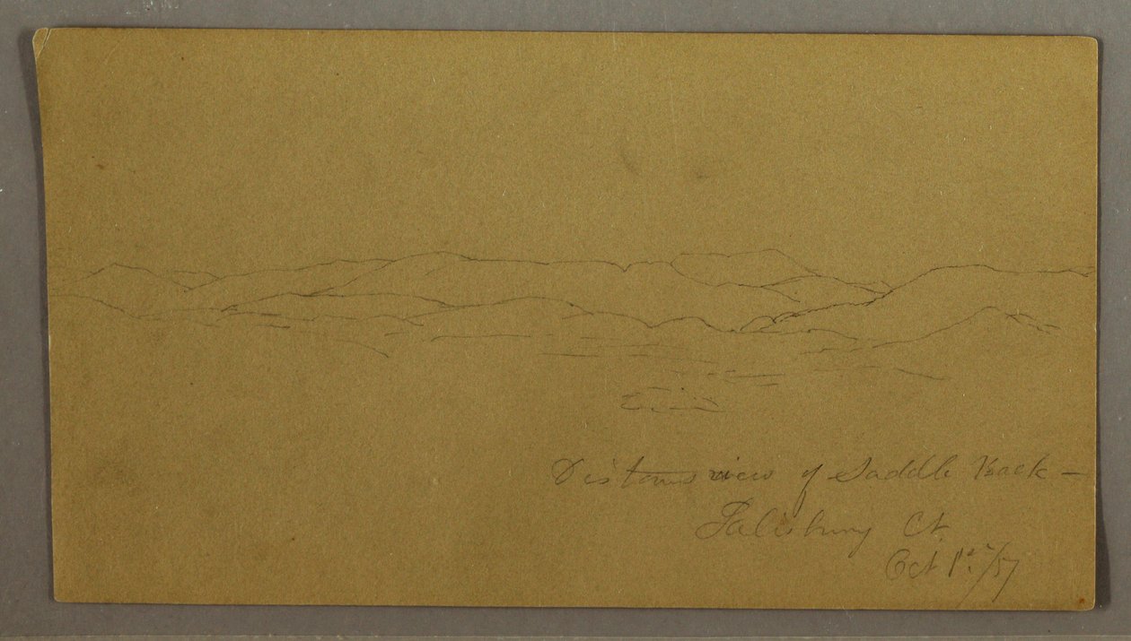 Teckning, Fjärran vy av Saddleback Mountain, Maine, 1 oktober 1867 av Frederic Edwin Church