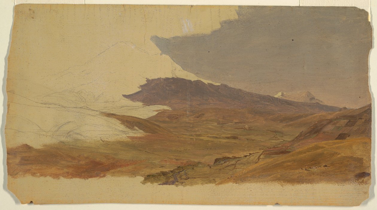 Teckning, Ecuador, berg (möjligen Chimborazo), 1853 av Frederic Edwin Church