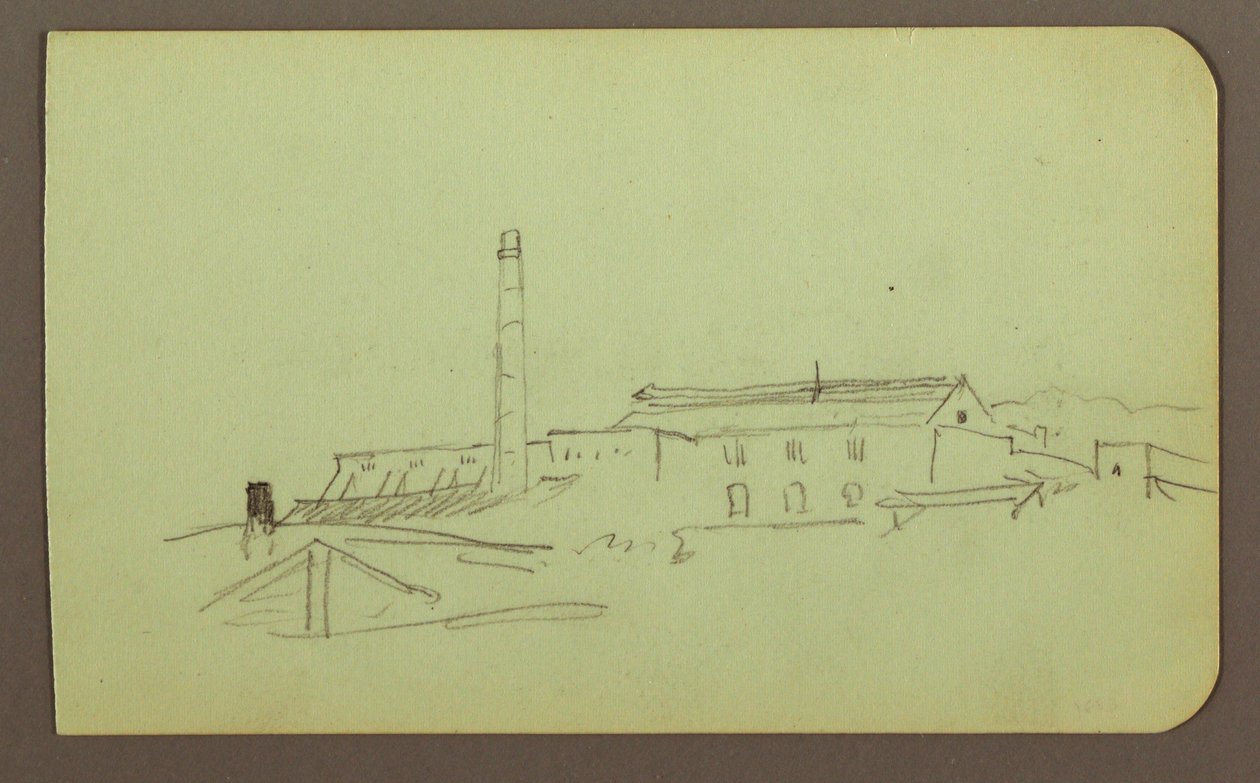 Teckning, fabrik; Averso: Figurer, 1883 av Frederic Edwin Church