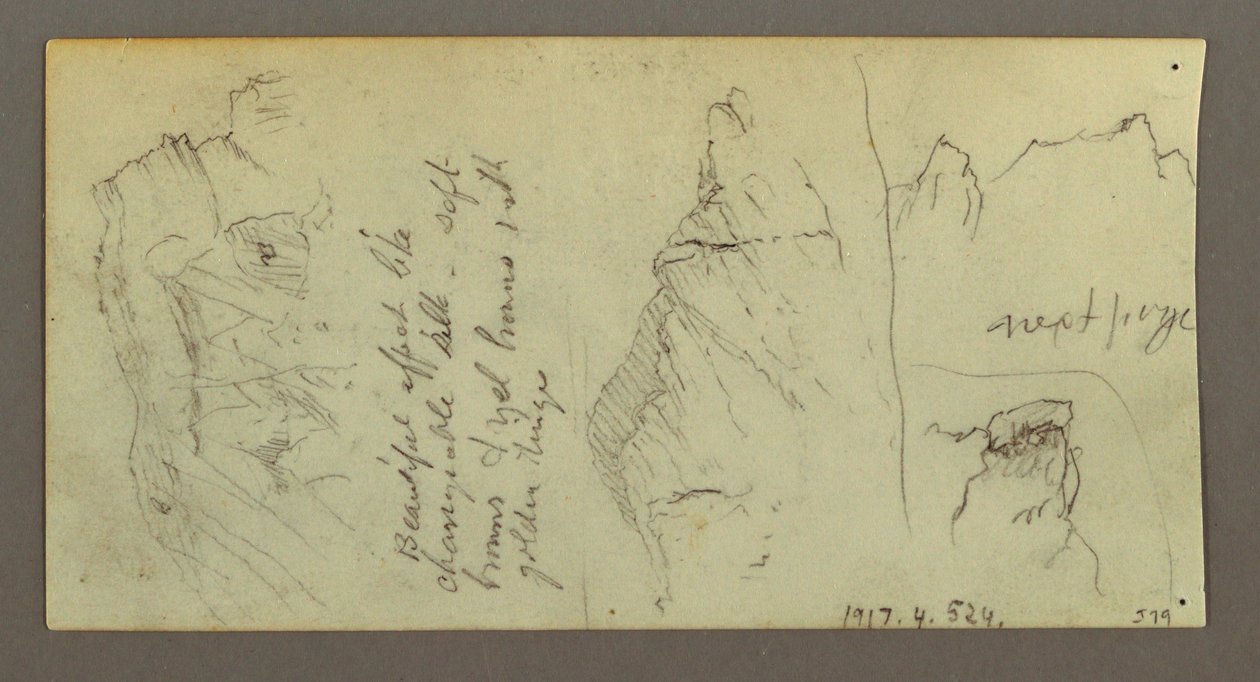 Teckning, Figur ridande kamel, Sittande kamel, möjligen 1868 av Frederic Edwin Church