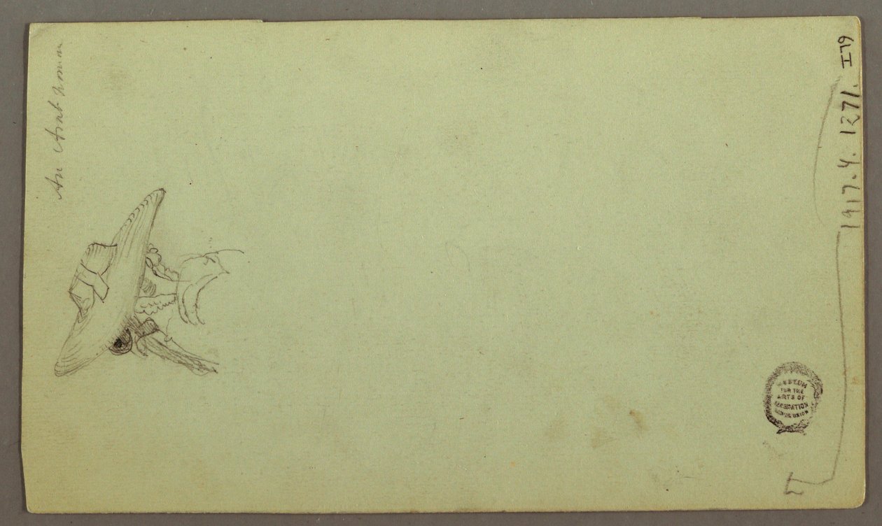 Teckning, Figurstudier, Segelbåt, Arkitekturstudier, möjligen 1868 av Frederic Edwin Church