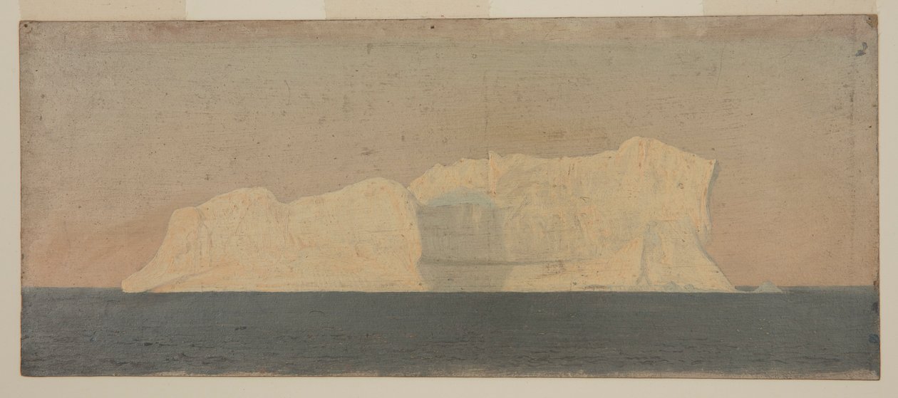 Teckning, flytande isberg, Labrador, juni eller juli 1859 av Frederic Edwin Church