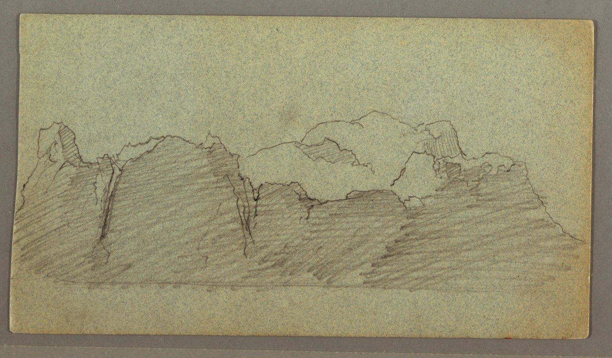 Teckning, Flytande isberg, möjligen juni 1874 av Frederic Edwin Church