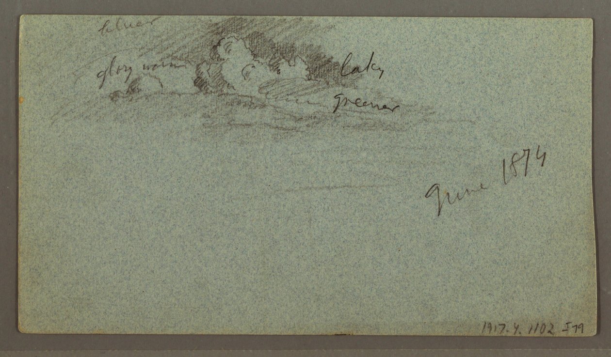 Teckning, Flytande isberg, möjligen juni 1874 av Frederic Edwin Church