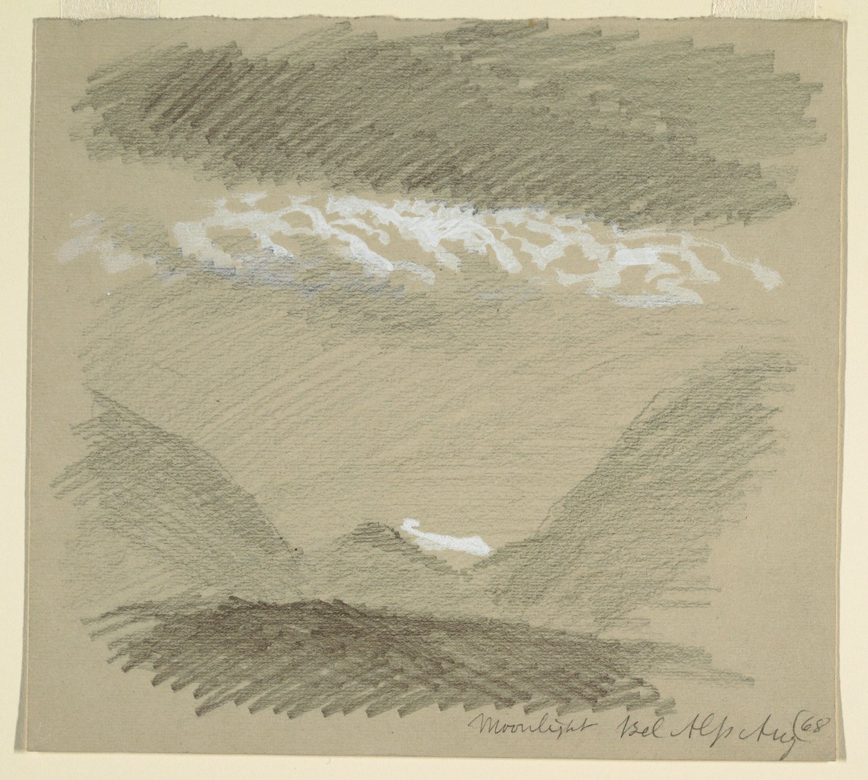 Teckning, Från Berner Alperna, Bel Alp, augusti 1868 av Frederic Edwin Church