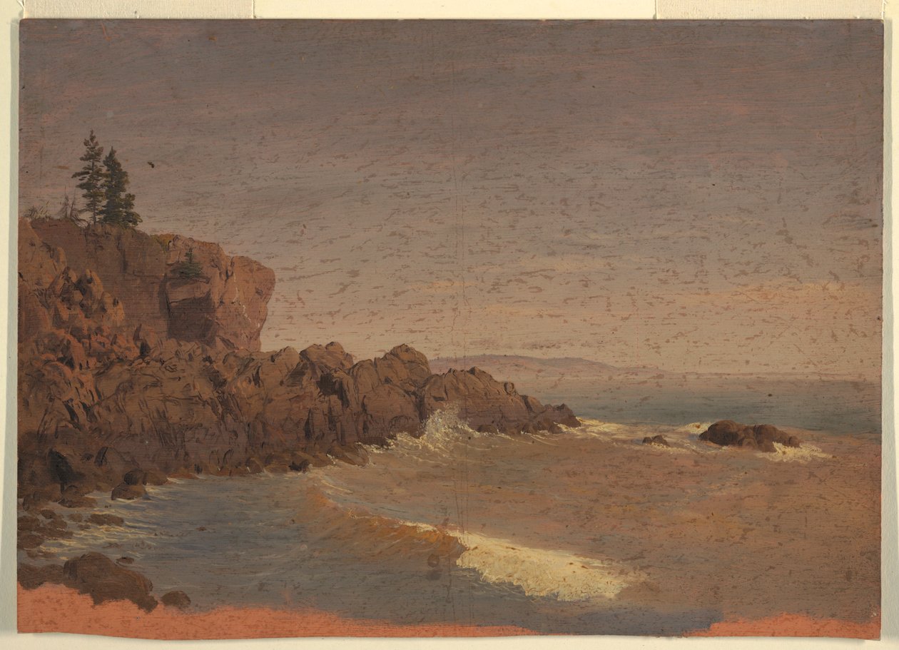 Teckning, Grand Manan Island, Kanada, ca 1850 av Frederic Edwin Church