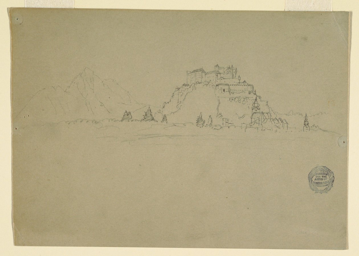 Teckning, Hehensalzburg, Österrike (a tergo), 1868 av Frederic Edwin Church