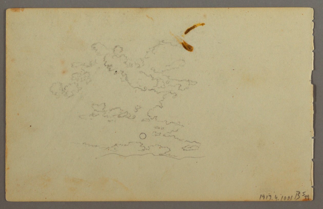 Ritning, Hill Range, möjligen 1844 av Frederic Edwin Church
