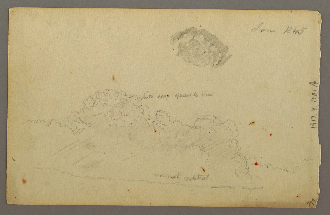 Teckning, Hill ranges, 1844 av Frederic Edwin Church