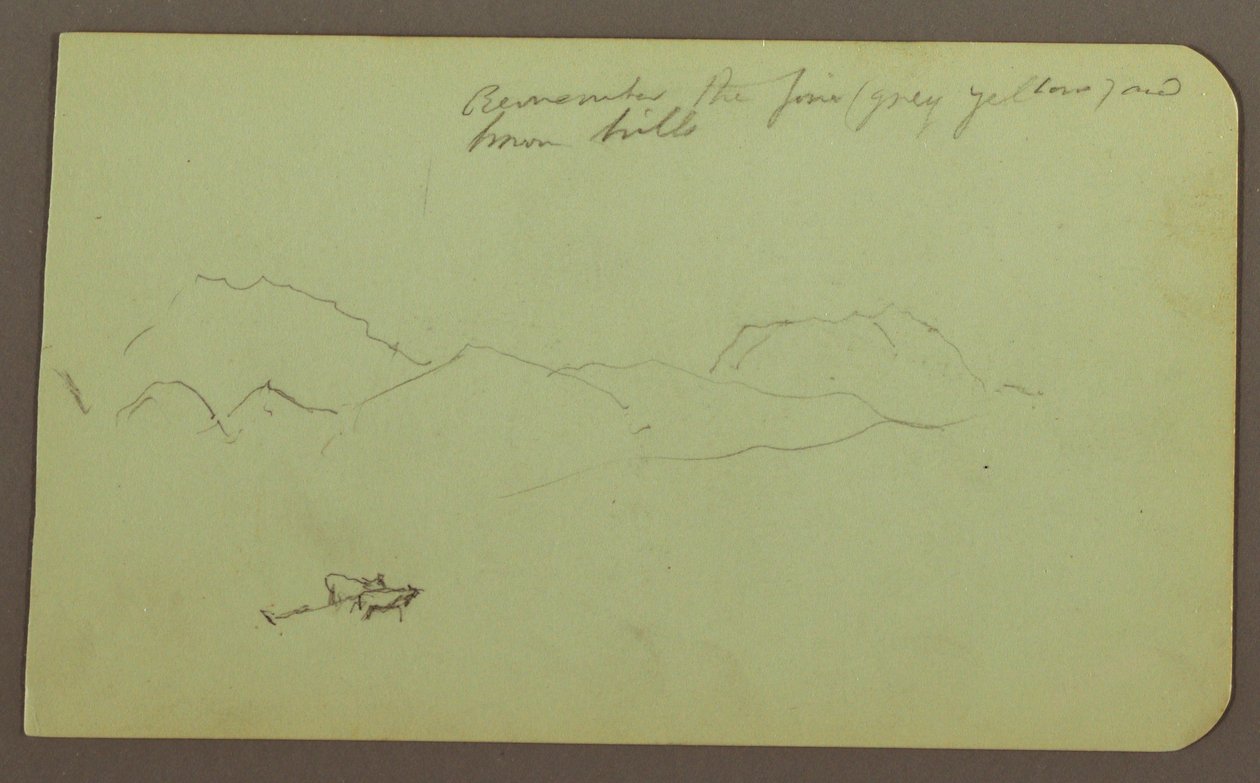 Teckning, kullar, boskap; Verso: Landskap, 1883 av Frederic Edwin Church