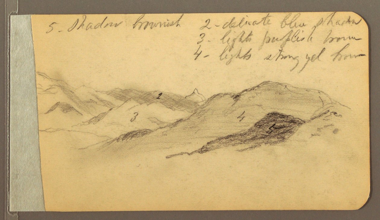 Teckning, Hills; Averso: Huvud, 1889 av Frederic Edwin Church