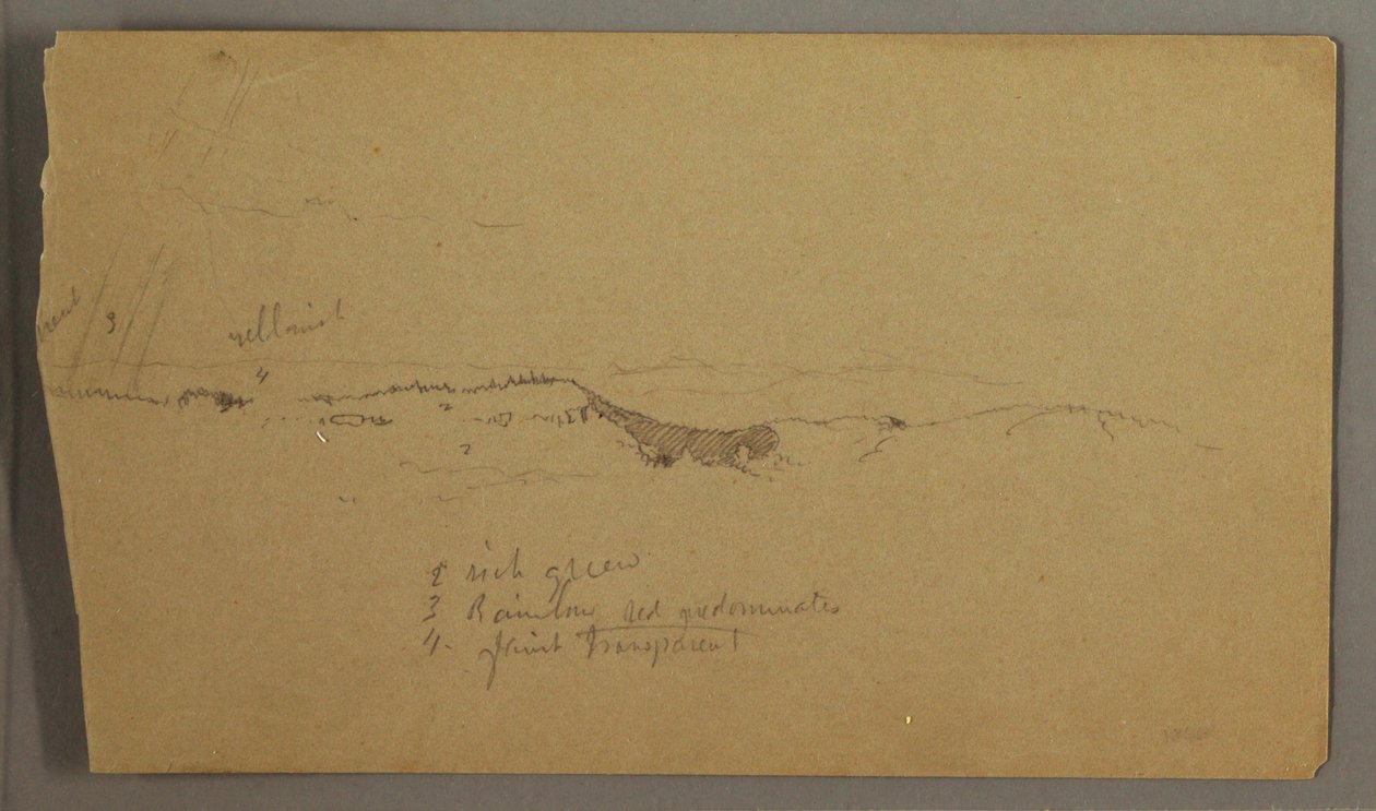 Teckning, Hills, regnbåge, möjligen 1865-66 av Frederic Edwin Church