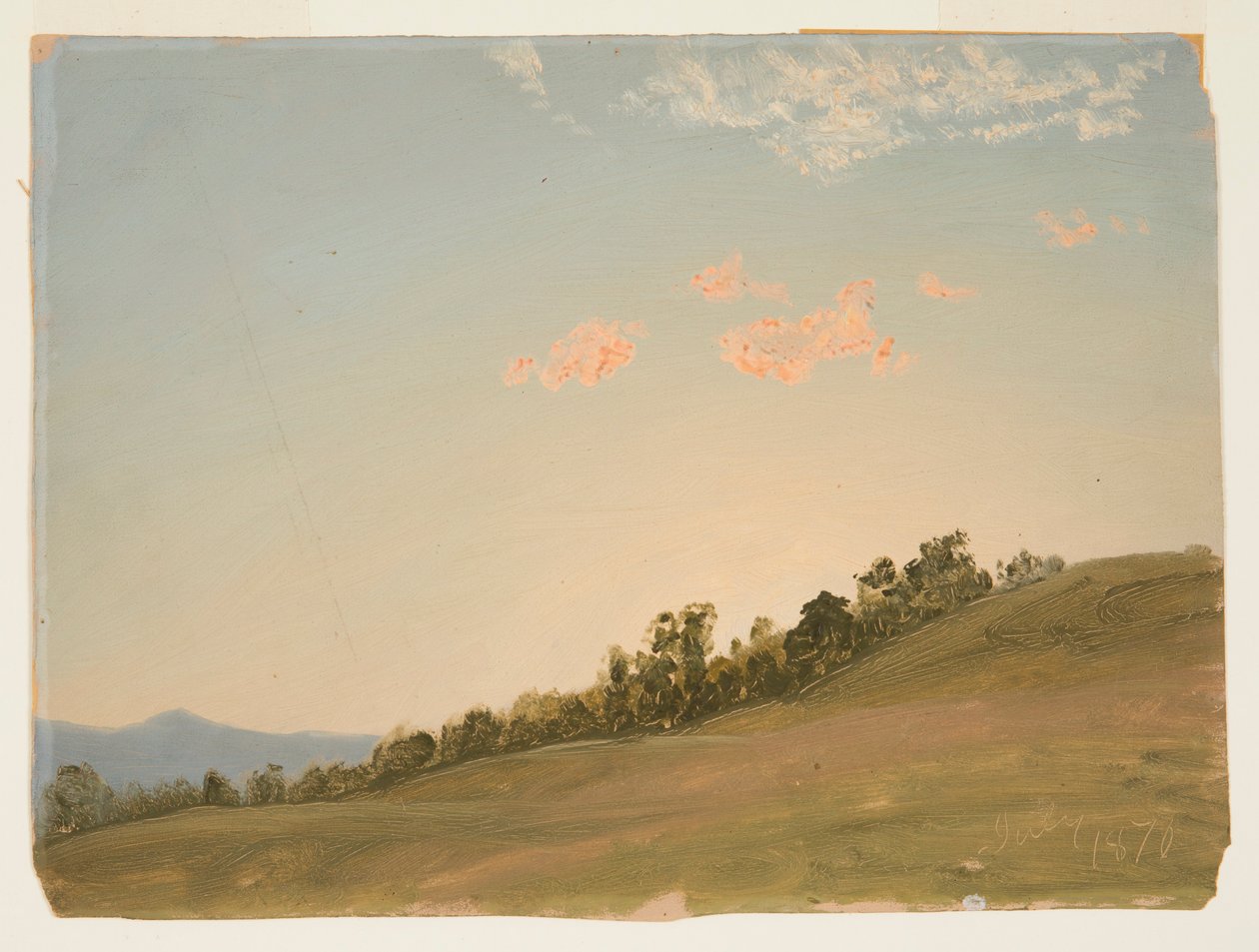 Teckning, Hillside, Hudson, New York, juli 1870 av Frederic Edwin Church