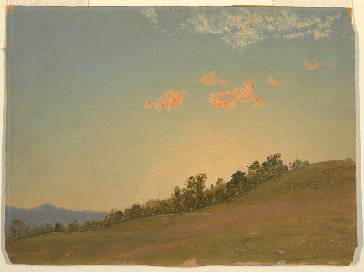 Teckning, Hillside, Hudson, New York, juli 1870 av Frederic Edwin Church
