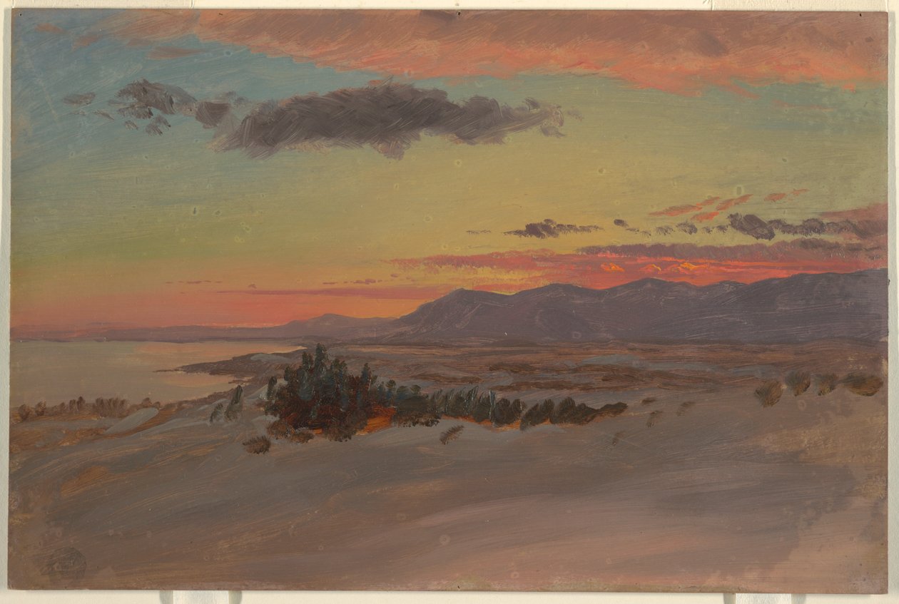 Drawing, Hudson Valley in Winter, Looking Southwest from Olana, 1870–80 av Frederic Edwin Church