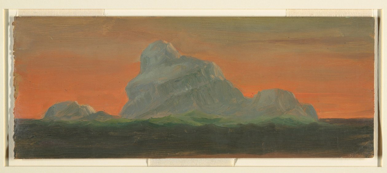 Teckning, Isberg mot kvällshimmel, juni 1859 av Frederic Edwin Church