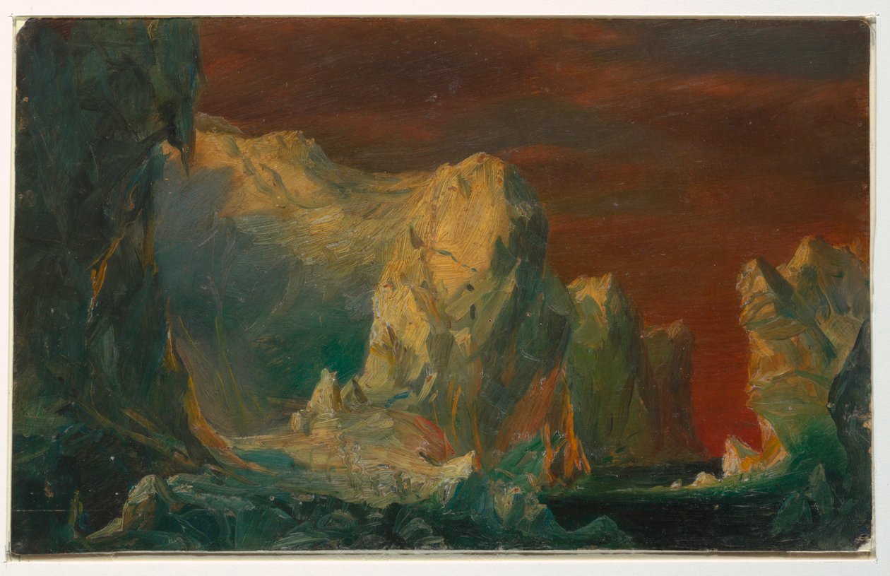 Teckning, Isbergsfantasi, troligen 1859 av Frederic Edwin Church