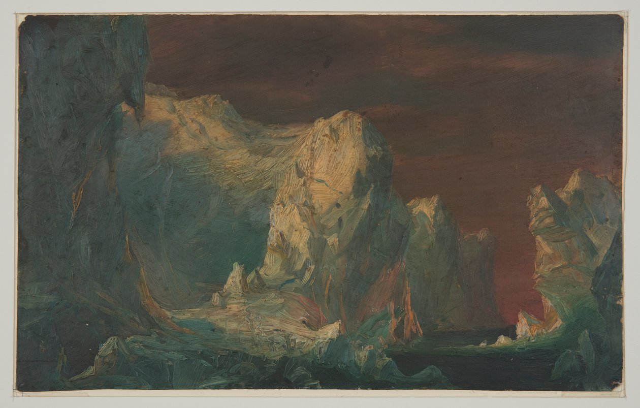 Teckning, Isbergsfantasi, troligen 1859 av Frederic Edwin Church
