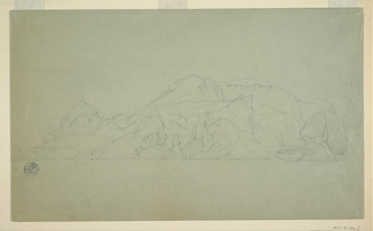 Teckning, Isberg, juni eller juli 1859 av Frederic Edwin Church