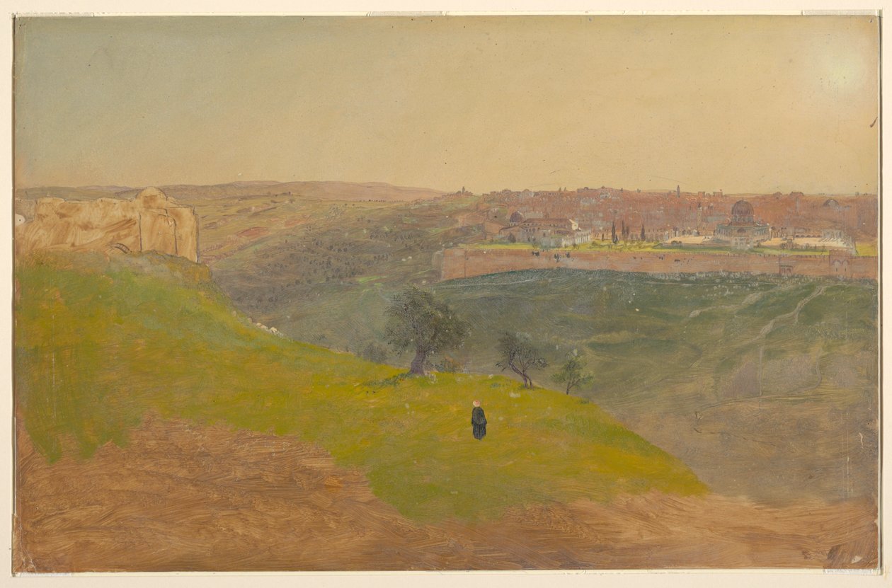 Teckning, Jerusalem från Olivberget, mars 1868 av Frederic Edwin Church